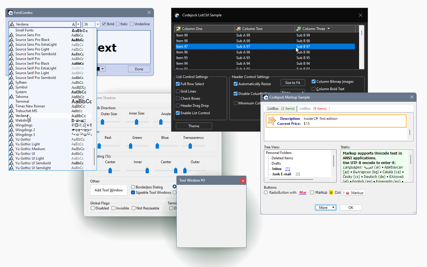 核心 Windows UI 控件：列表视图、组合框、标记与工具窗口