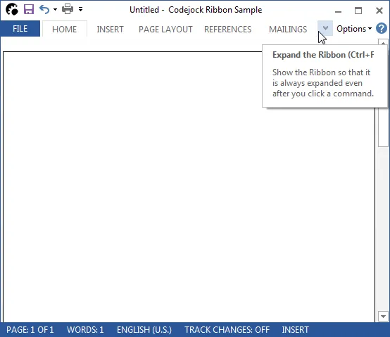 可折叠 RibbonBar